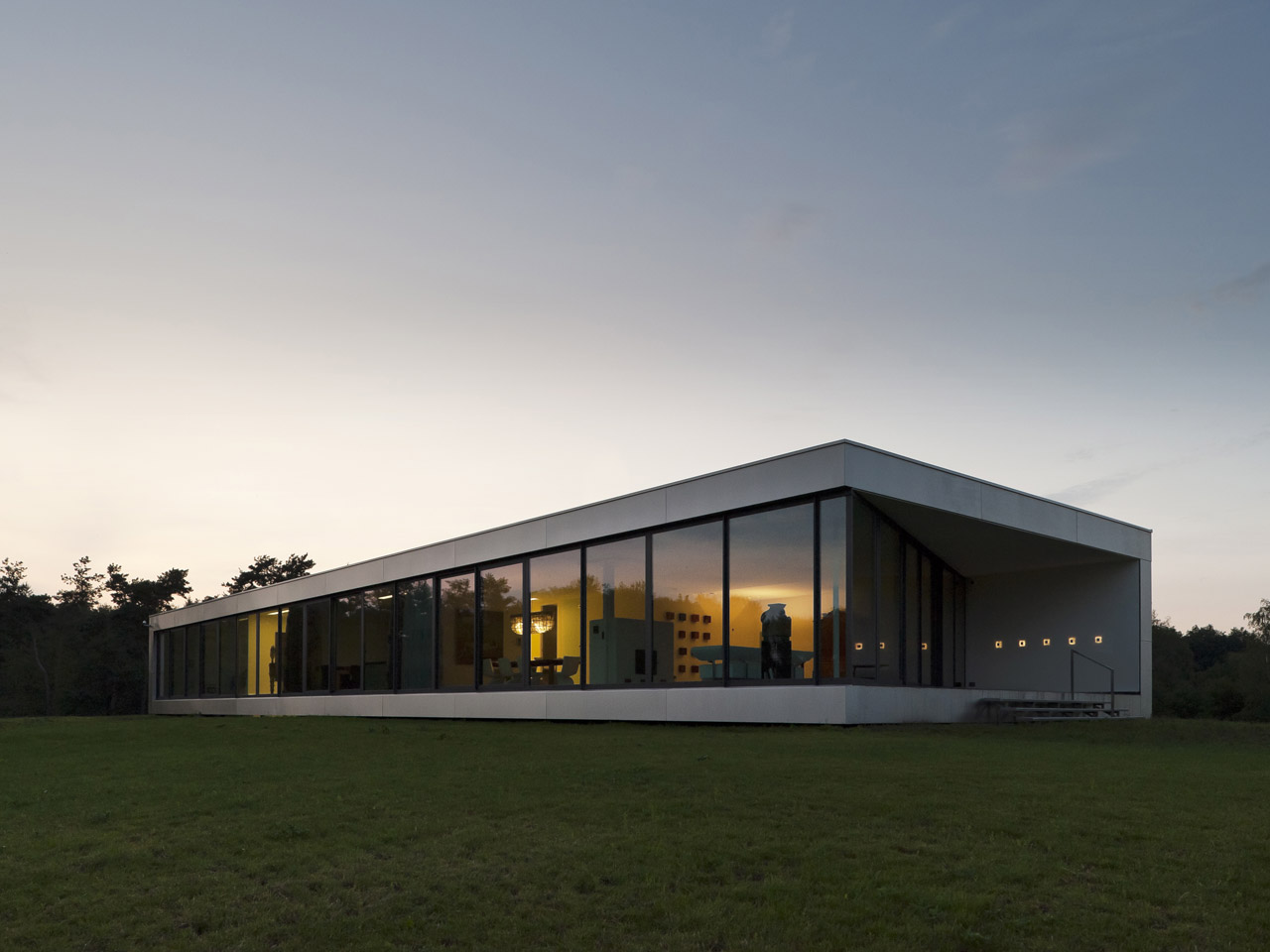 A glass box on a hill
